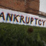 The word "Bankruptcy" is painted on the side of a building in Detroit, Michigan October 25, 2013. REUTERS/Joshua Lott The word "Bankruptcy" is painted on the side of a building in Detroit, Michigan October 25, 2013. REUTERS/Joshua Lott