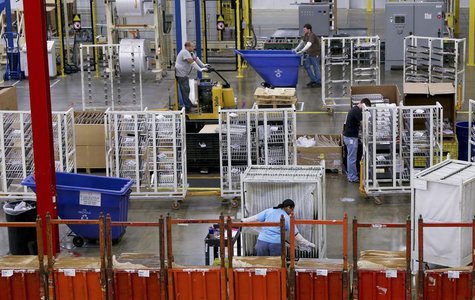 Workers assemble built-in appliances at the Whirlpool manufacturing plant in Cleveland, Tennessee August 21, 2013. REUTERS/Chris Berry Workers assemble built-in appliances at the Whirlpool manufacturing plant in Cleveland, Tennessee August 21, 2013. REUTERS/Chris Berry