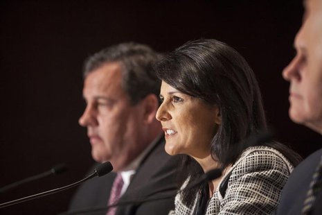 Governor Nikki Haley (R-SC) answers a question during a news briefing at the 2013 Republican Governors Association conference in Scottsdale, Governor Nikki Haley (R-SC) answers a question during a news briefing at the 2013 Republican Governors Association conference in Scottsdale,