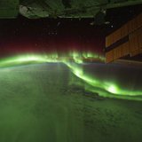 Aurora Australis or "Southern lights" are seen in this picture captured by astronauts on the International Space Station (ISS) with a digita Aurora Australis or "Southern lights" are seen in this picture captured by astronauts on the International Space Station (ISS) with a digita