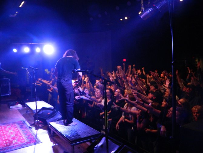 Chachi thanking the sold out crowd at the end of Pop Evil's set
