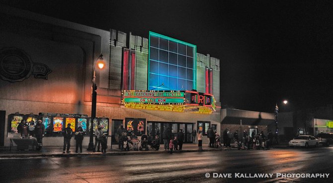 Iconic Neon backdrop..parade fans waiting for candy!