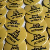 Tea party buttons are displayed before a campaign stop for republican presidential candidate and former Pennsylvania Senator Rick Santorum a Tea party buttons are displayed before a campaign stop for republican presidential candidate and former Pennsylvania Senator Rick Santorum a