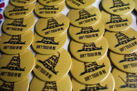 Tea party buttons are displayed before a campaign stop for republican presidential candidate and former Pennsylvania Senator Rick Santorum a Tea party buttons are displayed before a campaign stop for republican presidential candidate and former Pennsylvania Senator Rick Santorum a
