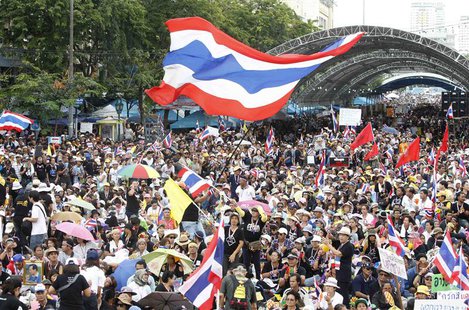 Anti-government protesters gather to demonstrate against the government-backed amnesty bill at the Democracy monument in central Bangkok Nov Anti-government protesters gather to demonstrate against the government-backed amnesty bill at the Democracy monument in central Bangkok Nov