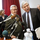 Ambassador Bruce Laingen (3rd L), who was the senior U.S. diplomat in Tehran when he and 51 others were taken prisoner in the Iranian hostag Ambassador Bruce Laingen (3rd L), who was the senior U.S. diplomat in Tehran when he and 51 others were taken prisoner in the Iranian hostag