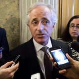 Senator Bob Corker (R-TN) speaks to reporters during the 14th day of the partial government shut down in Washington on October 14, 2013. REU Senator Bob Corker (R-TN) speaks to reporters during the 14th day of the partial government shut down in Washington on October 14, 2013. REU