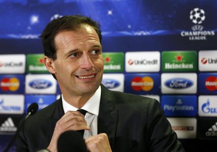 AC Milan's manager Massimiliano Allegri attends a news conference in Glasgow, Scotland, November 25, 2013. REUTERS/Russell Cheyne AC Milan's manager Massimiliano Allegri attends a news conference in Glasgow, Scotland, November 25, 2013. REUTERS/Russell Cheyne