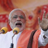 Hindu nationalist Narendra Modi, prime ministerial candidate for India's main opposition Bharatiya Janata Party (BJP), addresses a rally in Hindu nationalist Narendra Modi, prime ministerial candidate for India's main opposition Bharatiya Janata Party (BJP), addresses a rally in