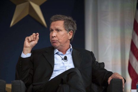Governor John Kasich (R-OH) responds to a topic during the plenary session entitled "State of play - The Key to GOP Messaging in 2014" at th Governor John Kasich (R-OH) responds to a topic during the plenary session entitled "State of play - The Key to GOP Messaging in 2014" at th