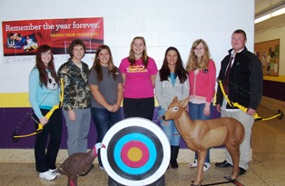 Bronson Schools Archery Program students with advisor Susan Quitter Bronson Schools Archery Program students with advisor Susan Quitter
