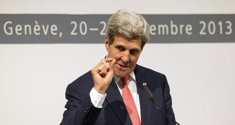 U.S. Secretary of State John Kerry gestures as he speaks to the media about the deal that has been reached between six world powers and Iran U.S. Secretary of State John Kerry gestures as he speaks to the media about the deal that has been reached between six world powers and Iran