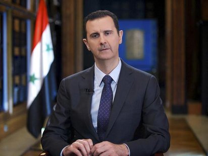 Syria's President Bashar al-Assad speaks during an interview with Venezuelan state television TeleSUR in Damascus, in this handout photograp Syria's President Bashar al-Assad speaks during an interview with Venezuelan state television TeleSUR in Damascus, in this handout photograp