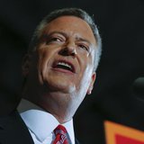 Liberal Democrat Bill de Blasio speaks during his election victory party at the Park Slope Armory in New York November 5, 2013. REUTERS/Shan Liberal Democrat Bill de Blasio speaks during his election victory party at the Park Slope Armory in New York November 5, 2013. REUTERS/Shan