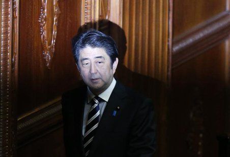 Japan's Prime Minister Shinzo Abe arrives the Lower House plenary session at the parliament in Tokyo November 26, 2013. REUTERS/Toru Hanai Japan's Prime Minister Shinzo Abe arrives the Lower House plenary session at the parliament in Tokyo November 26, 2013. REUTERS/Toru Hanai