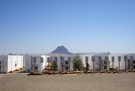 Empty trailers to house workers at the site of the gold and copper mine exploration project of Tethyan Copper Company (TCC) are seen in Reko Empty trailers to house workers at the site of the gold and copper mine exploration project of Tethyan Copper Company (TCC) are seen in Reko