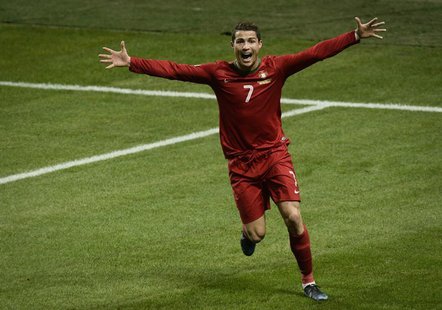 Portugal's Cristiano Ronaldo celebrates his goal against Sweden during the second leg of their 2014 World Cup qualifying soccer match agains Portugal's Cristiano Ronaldo celebrates his goal against Sweden during the second leg of their 2014 World Cup qualifying soccer match agains