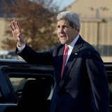 U.S. Secretary of State John Kerry waves before getting into his motorcade vehicle as he arrives at Andrews Air Force Base, Maryland, Novemb U.S. Secretary of State John Kerry waves before getting into his motorcade vehicle as he arrives at Andrews Air Force Base, Maryland, Novemb