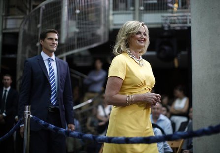 Ann Romney, wife of U.S. Republican Presidential candidate Mitt Romney, and their son Josh arrive to hear Mitt Romney deliver foreign policy Ann Romney, wife of U.S. Republican Presidential candidate Mitt Romney, and their son Josh arrive to hear Mitt Romney deliver foreign policy