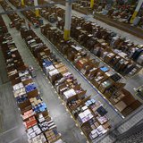 A general view of the storage hall at the 70,000 square metre warehouse floor in Amazon's new distribution center in Brieselang, near Berlin A general view of the storage hall at the 70,000 square metre warehouse floor in Amazon's new distribution center in Brieselang, near Berlin