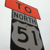 Highway 51 sign during road construction. copyright 2013 Midwest Communications, Inc. Highway 51 sign during road construction. copyright 2013 Midwest Communications, Inc.