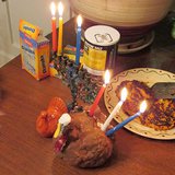 Menurkey and sweet potato latkes for Thanksgivukkah (Photo from: ISTJonathan/Creative Commons). Menurkey and sweet potato latkes for Thanksgivukkah (Photo from: ISTJonathan/Creative Commons).