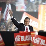 Liberal Democrat Bill de Blasio gestures as he walks onstage during his election victory party at the Park Slope Armory in New York November Liberal Democrat Bill de Blasio gestures as he walks onstage during his election victory party at the Park Slope Armory in New York November