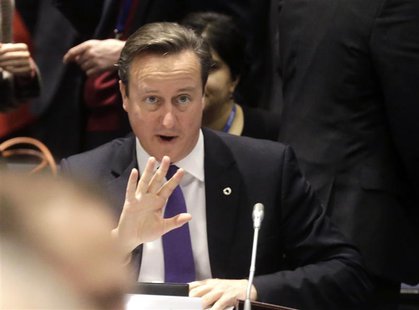 British Prime Minister David Cameron gestures during the EU Eastern Partnership summit in Vilnius November 29, 2013. REUTERS/Ints Kalnins British Prime Minister David Cameron gestures during the EU Eastern Partnership summit in Vilnius November 29, 2013. REUTERS/Ints Kalnins