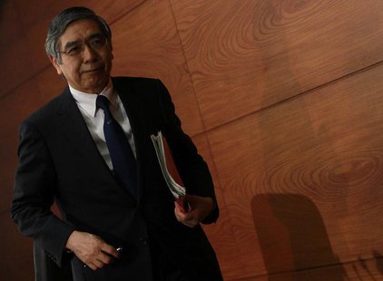 Bank of Japan Governor Haruhiko Kuroda leaves a news conference at the BOJ headquarters in Tokyo October 31, 2013. REUTERS/Yuya Shino Bank of Japan Governor Haruhiko Kuroda leaves a news conference at the BOJ headquarters in Tokyo October 31, 2013. REUTERS/Yuya Shino