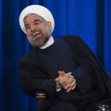 Iran's President Hassan Rouhani laughs as he speaks during an event hosted by the Council on Foreign Relations and the Asia Society in New Y Iran's President Hassan Rouhani laughs as he speaks during an event hosted by the Council on Foreign Relations and the Asia Society in New Y