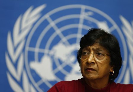 U.N. High Commissioner for Human Rights Navi Pillay attends a news conference at the United Nations European headquarters in Geneva December U.N. High Commissioner for Human Rights Navi Pillay attends a news conference at the United Nations European headquarters in Geneva December