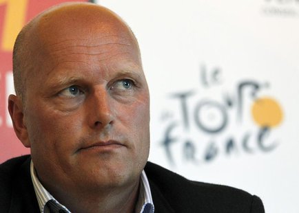 Saxo Bank-SunGard team manager Bjarne Riis of Denmark attends a news conference at the Tour de France media centre in Les Herbiers June 30, Saxo Bank-SunGard team manager Bjarne Riis of Denmark attends a news conference at the Tour de France media centre in Les Herbiers June 30,