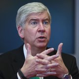 Rick Snyder, the Republican governor of Michigan, speaks during an interview in New York, November 8, 2013. REUTERS/Shannon Stapleton Rick Snyder, the Republican governor of Michigan, speaks during an interview in New York, November 8, 2013. REUTERS/Shannon Stapleton