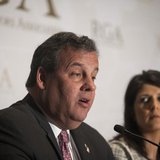 Governor Chris Christie (R-NJ) answers a question during a news briefing at the 2013 Republican Governors Association conference in Scottsda Governor Chris Christie (R-NJ) answers a question during a news briefing at the 2013 Republican Governors Association conference in Scottsda