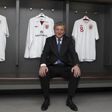 Newly appointed England soccer manager Roy Hodgson poses for a photograph in the home dressing room at Wembley Stadium in London May 1, 2012 Newly appointed England soccer manager Roy Hodgson poses for a photograph in the home dressing room at Wembley Stadium in London May 1, 2012