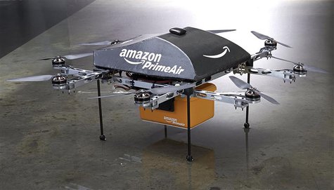 An Amazon PrimeAir drone is shown in this publicity photo released to Reuters on December 2, 2013. REUTERS/Amazon.com/Handout via Reuters An Amazon PrimeAir drone is shown in this publicity photo released to Reuters on December 2, 2013. REUTERS/Amazon.com/Handout via Reuters