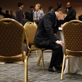 A job seeker fills out forms at a table while attending a career fair with prospective employers in New York City, October 24, 2012. REUTERS A job seeker fills out forms at a table while attending a career fair with prospective employers in New York City, October 24, 2012. REUTERS