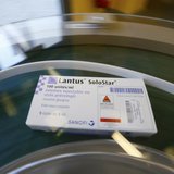 A packet of diabetes drug Lantus SoloStar passes along the production line at a manufacturing site of French drugmaker Sanofi in Frankfurt J A packet of diabetes drug Lantus SoloStar passes along the production line at a manufacturing site of French drugmaker Sanofi in Frankfurt J