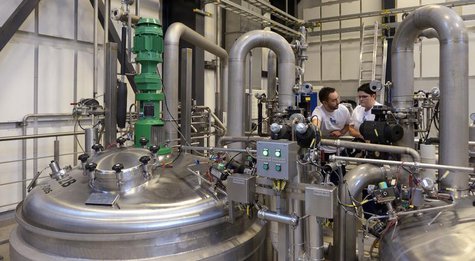 Novo Nordisk employees control a kettle at an insulin production in a plant in Kalundborg November 4, 2013. Picture taken November 4, 2013. Novo Nordisk employees control a kettle at an insulin production in a plant in Kalundborg November 4, 2013. Picture taken November 4, 2013.
