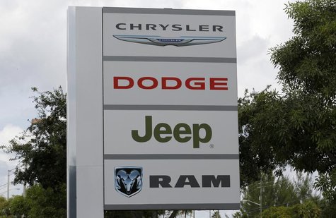 A sign is shown at the Massey-Yardley Chrysler Dodge, Jeep and Ram automobile dealership in Plantation, Florida October 8, 2013. REUTERS/Joe A sign is shown at the Massey-Yardley Chrysler Dodge, Jeep and Ram automobile dealership in Plantation, Florida October 8, 2013. REUTERS/Joe