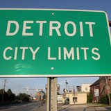 A 'Detroit City Limits' border sign is seen as traffic enters a westside neighborhood in Detroit, Michigan July 22, 2013. Picture taken July A 'Detroit City Limits' border sign is seen as traffic enters a westside neighborhood in Detroit, Michigan July 22, 2013. Picture taken July