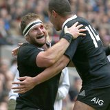 New Zealand's Kieran Read (L) celebrates with team mate Charles Piutau after scoring a try during their international rugby union match agai New Zealand's Kieran Read (L) celebrates with team mate Charles Piutau after scoring a try during their international rugby union match agai