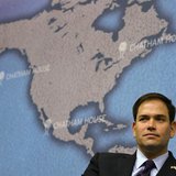 U.S. Republican Senator Marco Rubio prepares to answer questions after delivering his keynote speech entitled 'American Leadership and the f U.S. Republican Senator Marco Rubio prepares to answer questions after delivering his keynote speech entitled 'American Leadership and the f