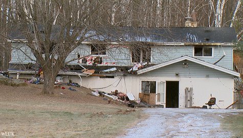 This home on Hwy. 141 in the town of Amberg was destroyed by fire, Nov. 27, 2013. (Photo from: FOX 11). This home on Hwy. 141 in the town of Amberg was destroyed by fire, Nov. 27, 2013. (Photo from: FOX 11).