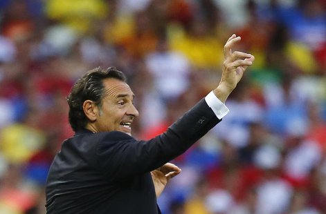 Italy's coach Cesare Prandelli gestures during their Confederations Cup semi-final soccer match against Spain at the Estadio Castelao in For Italy's coach Cesare Prandelli gestures during their Confederations Cup semi-final soccer match against Spain at the Estadio Castelao in For
