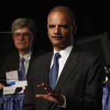 U.S. Attorney General Eric Holder speaks on stage during the annual meeting of the American Bar Association in San Francisco, California Aug U.S. Attorney General Eric Holder speaks on stage during the annual meeting of the American Bar Association in San Francisco, California Aug