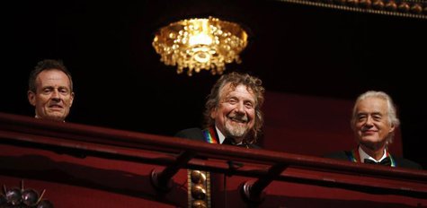 Members of Led Zeppelin are pictured on the balcony of the Kennedy Center as 2012 honorees in Washington, December 2, 2012. (L-R) John Paul Members of Led Zeppelin are pictured on the balcony of the Kennedy Center as 2012 honorees in Washington, December 2, 2012. (L-R) John Paul