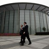 Britain's Chancellor of the Exchequer George Osborne (R) and Huawei Chief Executive and founder Ren Zhengfei talk at a campus at Huawei head Britain's Chancellor of the Exchequer George Osborne (R) and Huawei Chief Executive and founder Ren Zhengfei talk at a campus at Huawei head