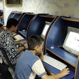 Young Lebanese surf the net at an Internet cafe in Beirut in this picture taken September 7, 2005. Young Lebanese surf the net at an Internet cafe in Beirut in this picture taken September 7, 2005.