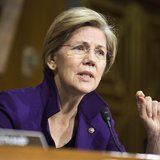 Senator Elizabeth Warren (D-MA) questions U.S. Federal Reserve Vice Chair Janet Yellen (not pictured) during a Senate Banking Committee conf Senator Elizabeth Warren (D-MA) questions U.S. Federal Reserve Vice Chair Janet Yellen (not pictured) during a Senate Banking Committee conf
